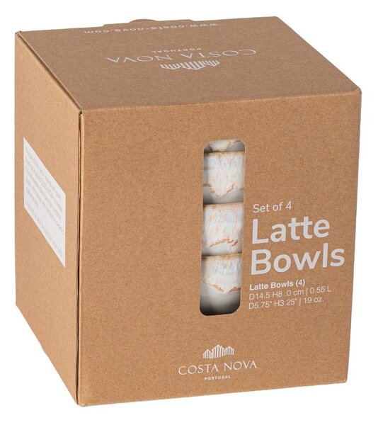 Бели керамични купички в комплект от 4 части ø 15 cm Latte - Costa Nova