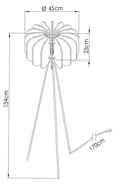 Бежова подова лампа с текстилен абажур (височина 134 cm) Elom – Sollux