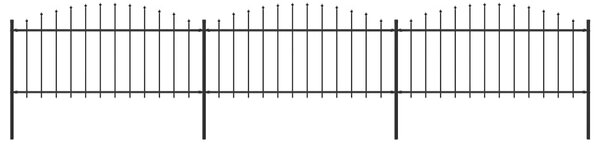 Sonata Градинска ограда с пики, стомана, (0,5-0,75)x5,1 м, черна