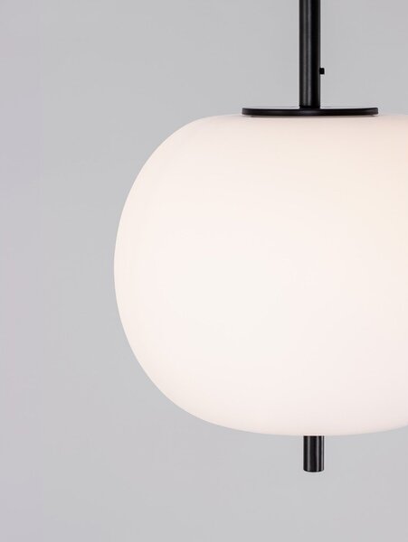 Бяло/черно стъклено висящо осветително тяло ø 30 cm Lato – Nova Luce