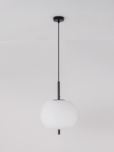 Бяло/черно стъклено висящо осветително тяло ø 30 cm Lato – Nova Luce