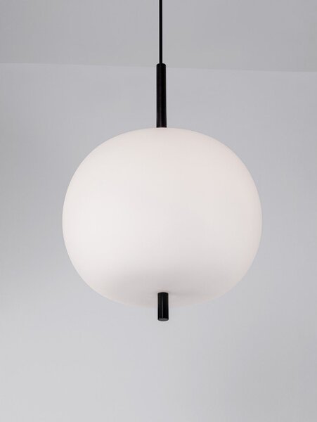 Бяло/черно стъклено висящо осветително тяло ø 30 cm Lato – Nova Luce