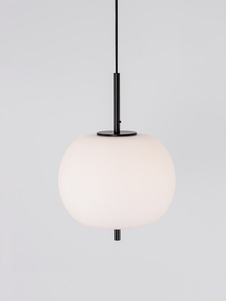 Бяло/черно стъклено висящо осветително тяло ø 30 cm Lato – Nova Luce