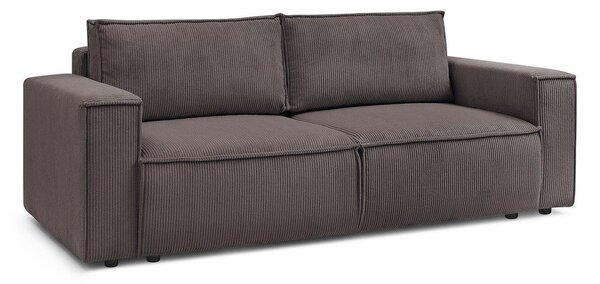Кафяво-сив сгъваем диван от рипсено кадифе 245 cm Nihad – Bobochic Paris