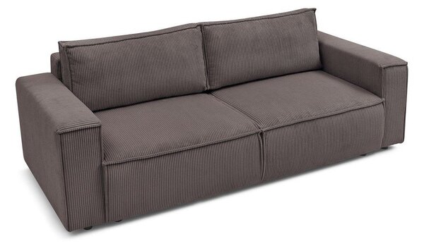 Кафяво-сив сгъваем диван от рипсено кадифе 245 cm Nihad – Bobochic Paris