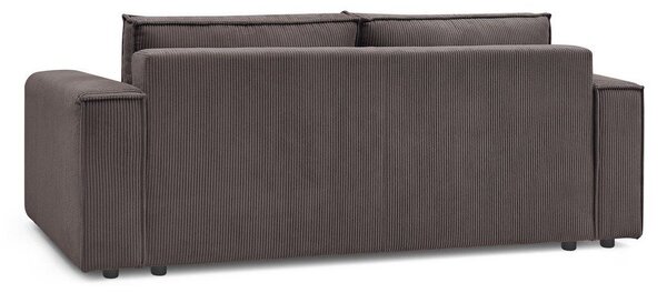 Кафяво-сив сгъваем диван от рипсено кадифе 245 cm Nihad – Bobochic Paris