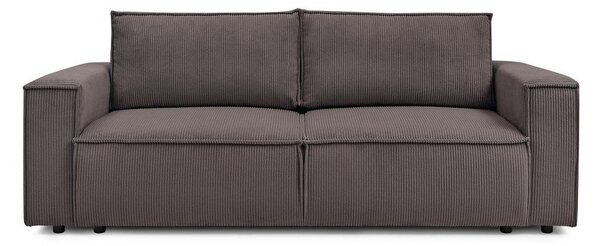 Кафяво-сив сгъваем диван от рипсено кадифе 245 cm Nihad – Bobochic Paris