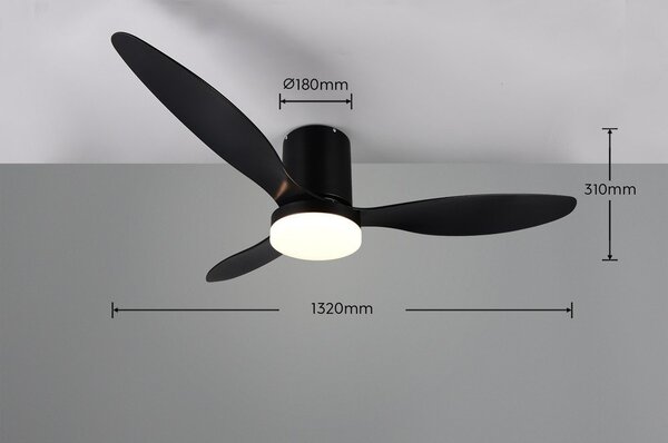 Матово черно LED осветително тяло за таван ø 132 cm Göteborg – Reality