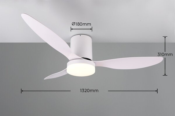 LED осветително тяло за таван в матово бял цвят ø 132 cm Göteborg – Reality