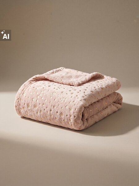 Sinsay - Детско одеяло с блестящи звезди - розов
