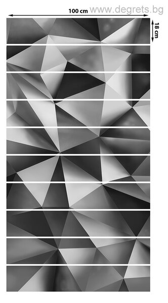 Стикер за стълби Абстракция сребро 3D 10x18x100см
