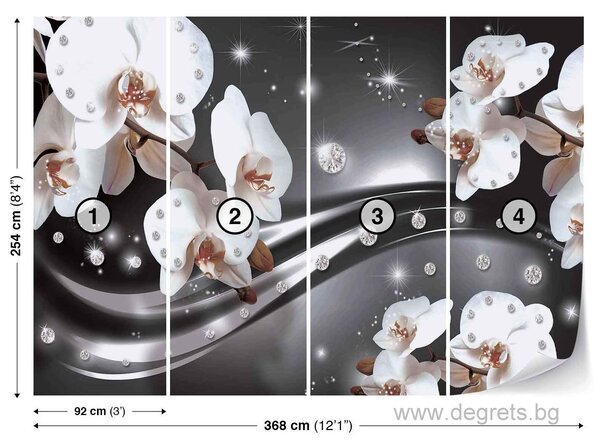 Фототапет Абстракция Орхидеи 3 3D XL