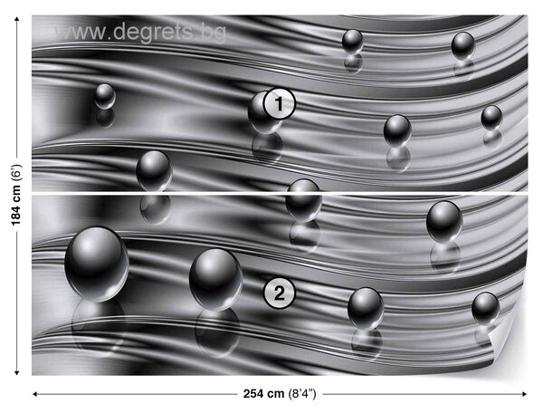 Фототапет Абстракция сиво - черна 3D