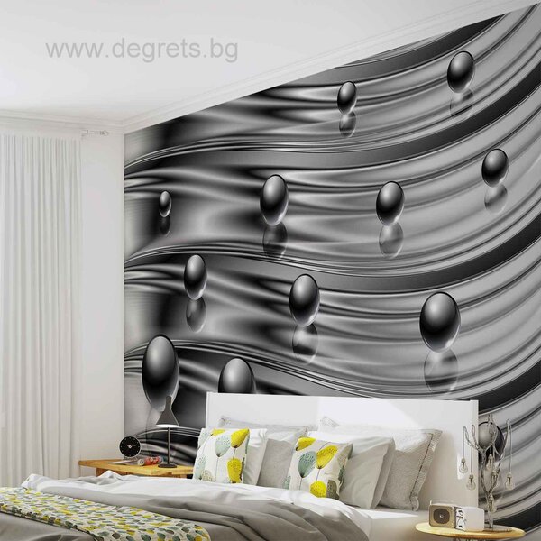 Фототапет Абстракция сиво - черна 3D