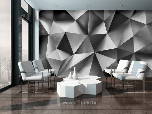 Фототапет Абстракция сребро 2 3D L