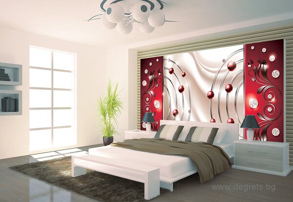 Фототапет Абстракция червен диамант 3D