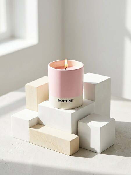 Sinsay - Свещ в керамичен съд Pantone - пастелнорозово