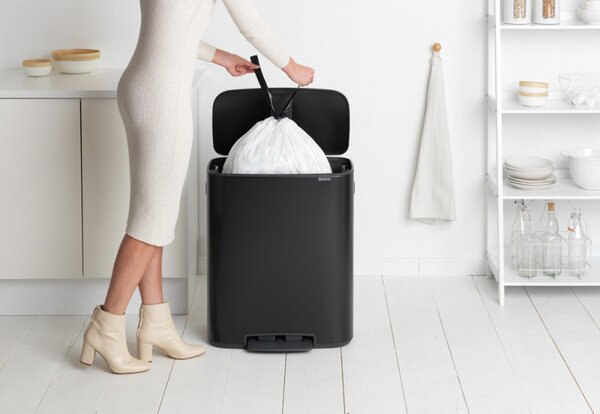 Кош за боклук Brabantia Bo Pedal 1003185, 60 л, Леко затваряне, Противоплъзгаща основа, Черен