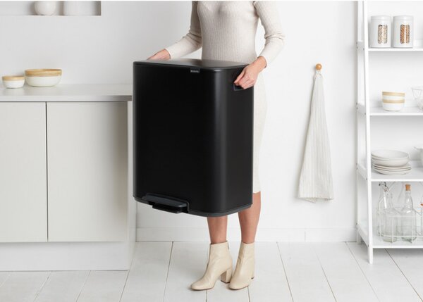 Кош за боклук Brabantia Bo Pedal 1003185, 60 л, Леко затваряне, Противоплъзгаща основа, Черен