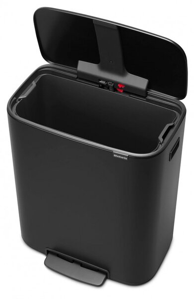 Кош за боклук Brabantia Bo Pedal 1003185, 60 л, Леко затваряне, Противоплъзгаща основа, Черен
