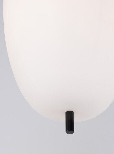 Бяло/черно стъклено висящо осветително тяло ø 27 cm Lato – Nova Luce