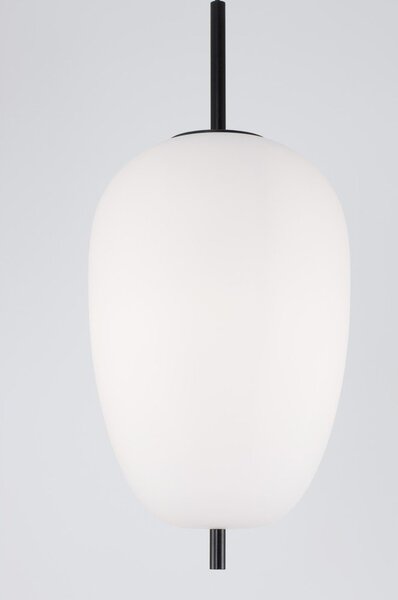 Бяло/черно стъклено висящо осветително тяло ø 27 cm Lato – Nova Luce