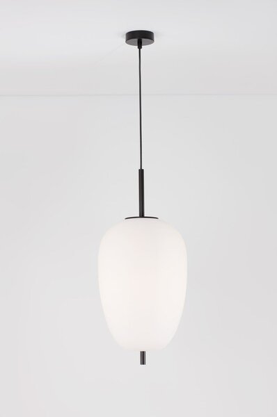 Бяло/черно стъклено висящо осветително тяло ø 27 cm Lato – Nova Luce