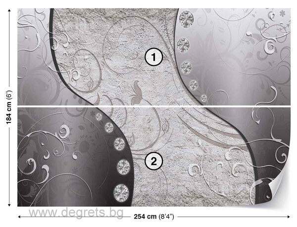 Фототапет Сив диамант 3D