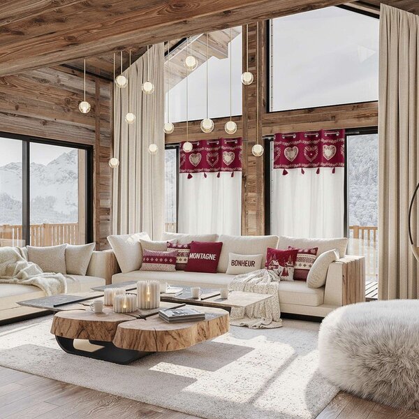 Памучна декоративна възглавница с коледен мотив 40x40 cm Etoilea – douceur d'intérieur