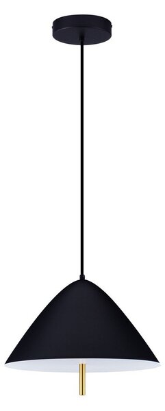 Матово черно метално LED висящо осветително тяло с метален абажур ø 40 cm Oros – Nova Luce