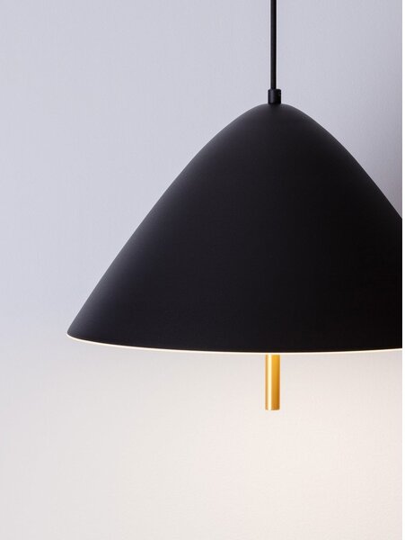 Матово черно метално LED висящо осветително тяло с метален абажур ø 40 cm Oros – Nova Luce