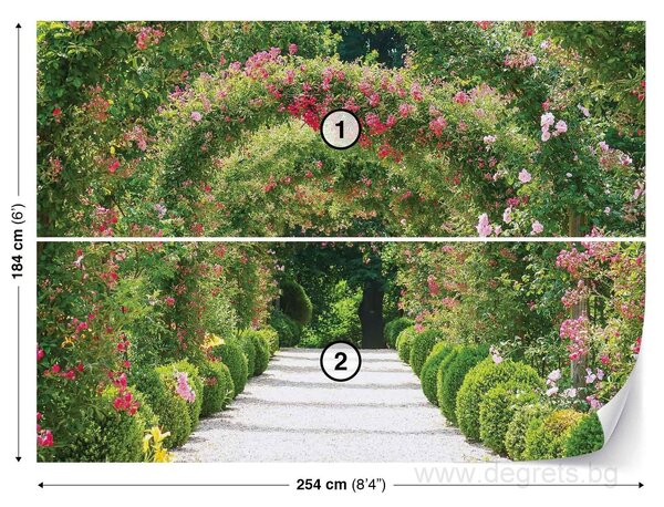 Фототапет Тунел от цветя 3D