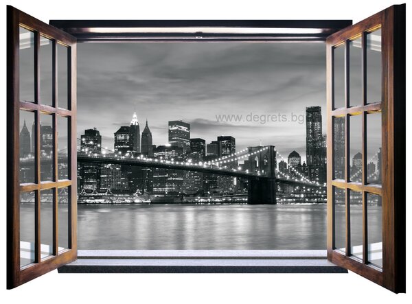 Фототапет флис Бруклин 3D прозорец