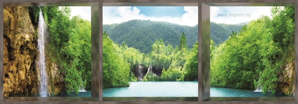 Фототапет флис Водопад при езерото 3D 4XL