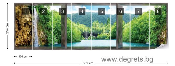 Фототапет флис Водопад при езерото 3D 4XL