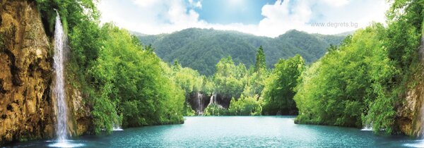 Фототапет флис Водопад при езерото 3XL