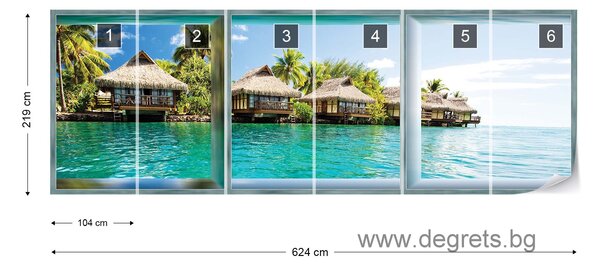 Фототапет флис Кариби 3D панорама 3XL