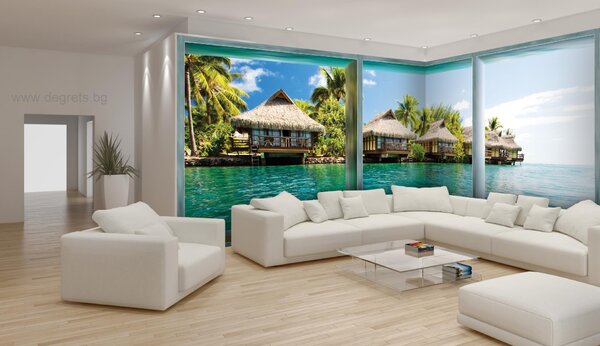 Фототапет флис Кариби 3D панорама 3XL