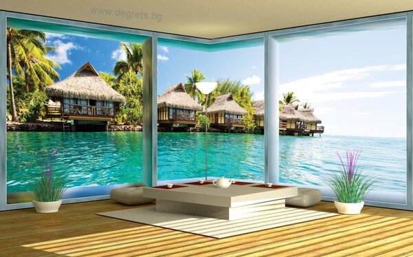 Фототапет флис Кариби 3D панорама 3XL
