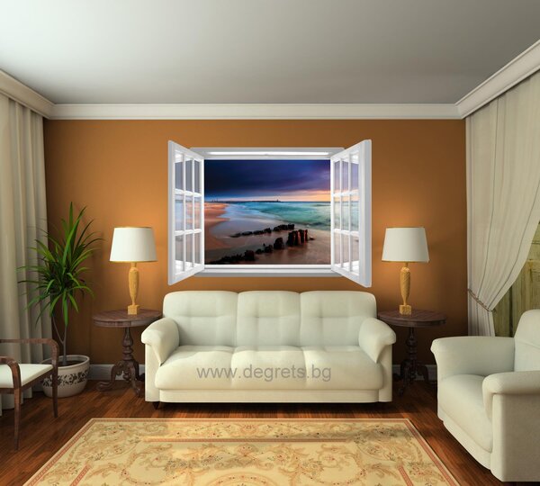Фототапет флис Изгрев 3D прозорец