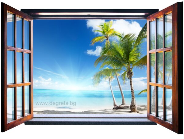 Фототапет флис Хаваи 3D прозорец