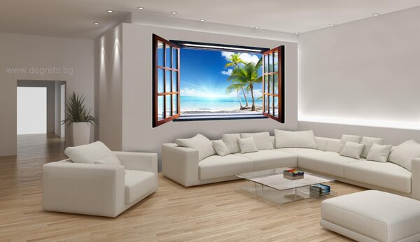 Фототапет флис Хаваи 3D прозорец
