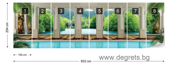 Фототапет флис Чуден водопад 3D панорама
