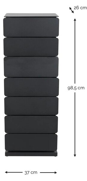 Черен метален скрин 37x99x26 cm Joey – Spinder Design