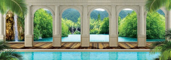 Фототапет флис Чуден водопад 3D панорама