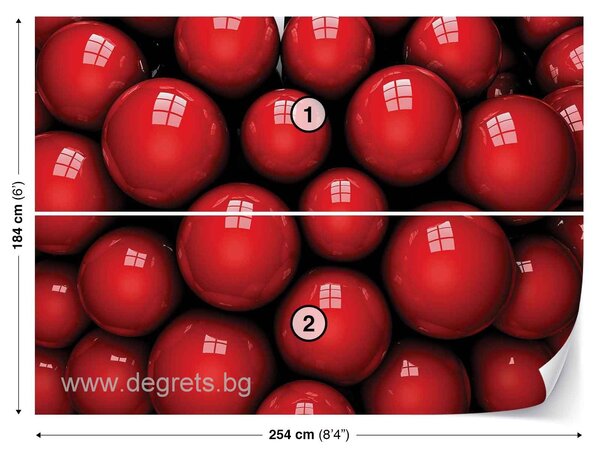 Фототапет Червени топки 3D