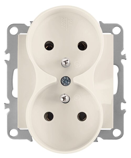 Двоен контакт със заземяване OSTE JNH002-G Beige