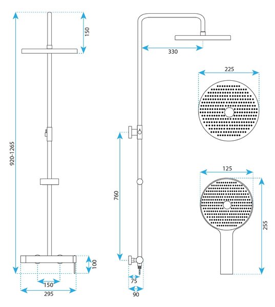 Комплект за душ Rea Rivo Brush Nickel
