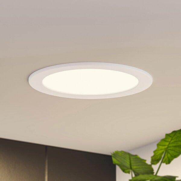 PRIOS Prios LED лампа за вграждане Cadance, бяла, 22 cm, комплект от 10 броя, CCT, Затъмняване, Бял, Баня, Алуминий, Модерен, Осветителни тела за вграждане кръгли