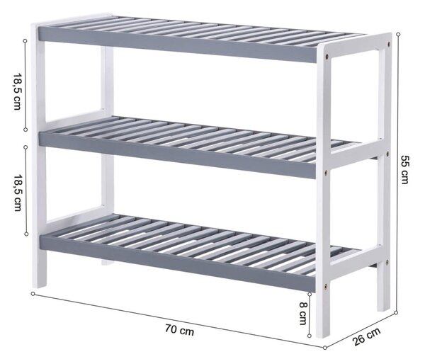 Шкаф за обувки Songmics сив 70x55x26 см